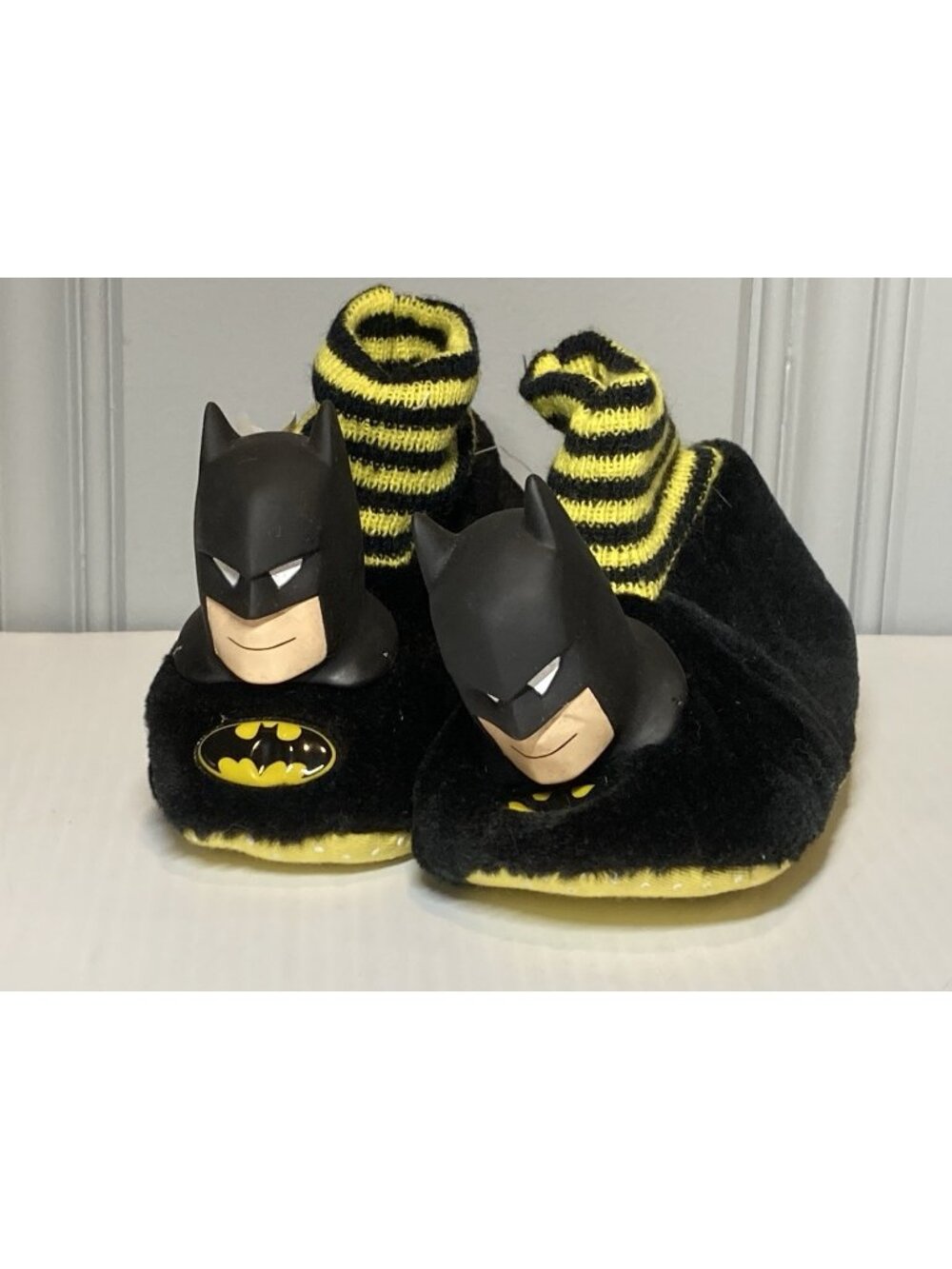 Vintage Batman Head Figure Slippers 1993 DC Comics Youth Toddler L 9-10 NOS